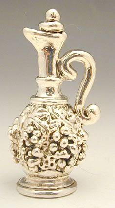 Sterling Silver handled decanter miniature 
