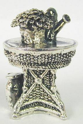 Sterling Silver miniature model of a garden table.