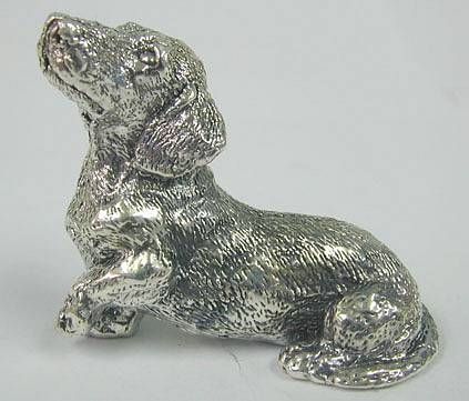 Sterling silver Dachshund dog figurine
