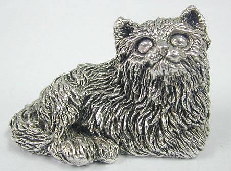 Sterling Silver Lying Cat Figurine