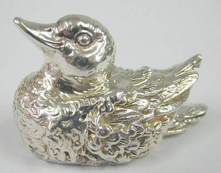 Sterling Silver Swimming Duck Figurine