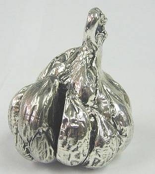 Sterling Silver Model of Garlic - Good Luck Amulet 