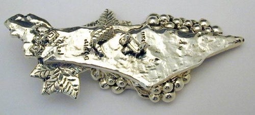 Sterling Silver Map of Israel Miniature 