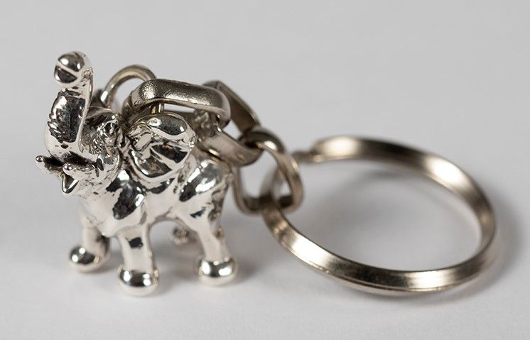 Silver Mini Elephant Key Chain