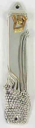Sterling Silver Mezuzah relief of the Western Wall 