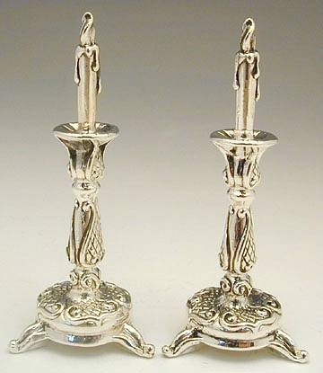 Sterling Silver miniature Sabbath candlesticks 