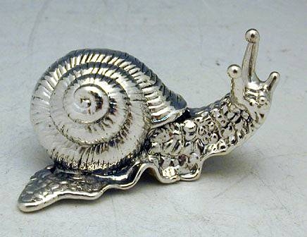 Sterling Silver Dotted Snail Miniature