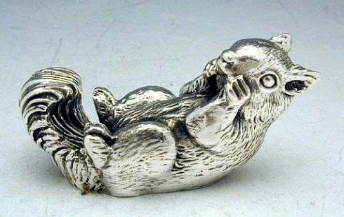 Sterling Silver Rolling Squirrel Miniature