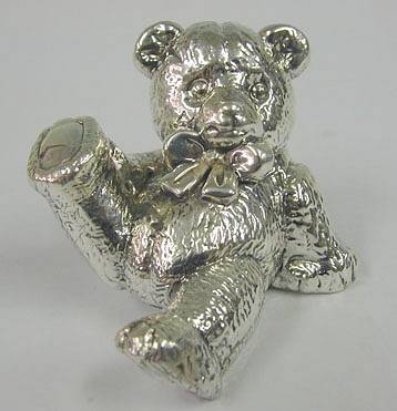 Sterling Silver Toying Teddy Bear Figurine