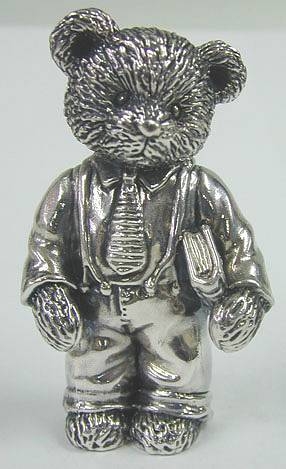 Sterling Silver Jewish Teddy Bear Figurine