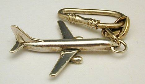 Sterling Silver Boeing 757 Key Chain
