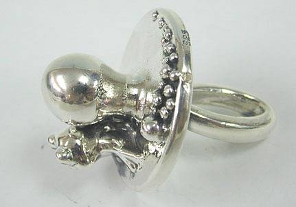 Sterling Silver Frog Prince Baby Pacifier 