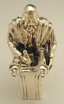 Sterling Silver Rabbi / Scribe Writing Torah Miniature