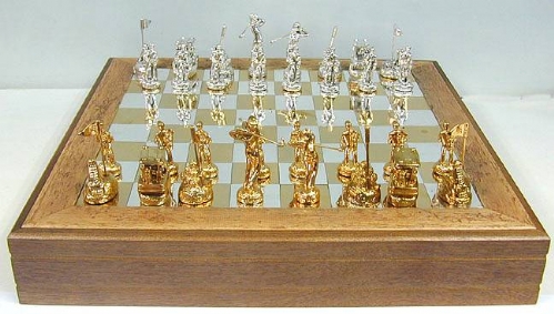 Sterling Silver Golf Chess Set
