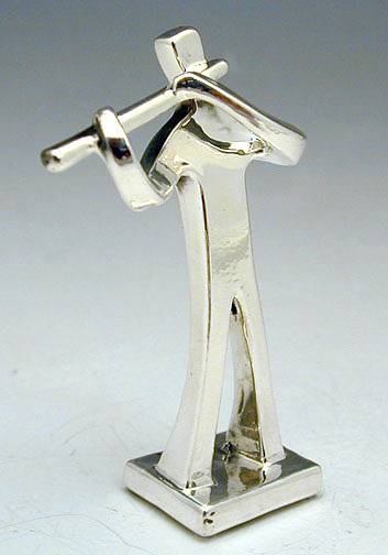 Sterling Silver  Flute Player Miniature