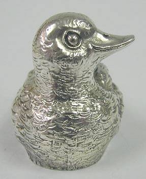 Sterling Silver Laying Duck Figurine