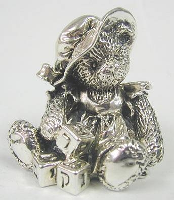 Sterling Silver Jewish Girl Teddy Bear Figurine