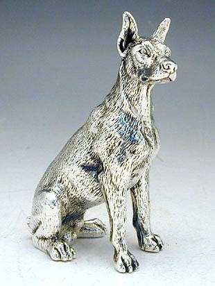 Sterling Silver Model Of A Doberman Dog