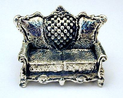  Sterling Silver Sofa Miniature