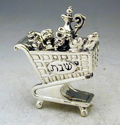 Sterling Silver Sabbath Shopping Cart Miniature 