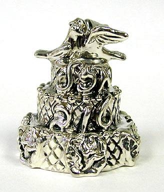 Sterling Silver Wedding Cake Miniature 