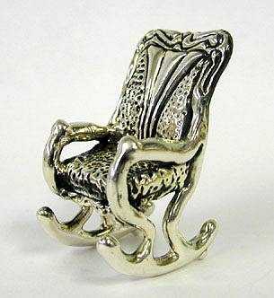 Sterling Silver Grandfather Chair / Rocking Chair 