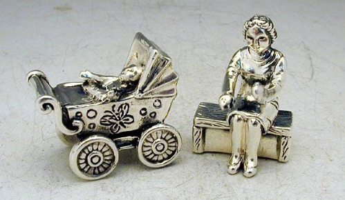 Sterling Silver  Mother & Child Miniature 