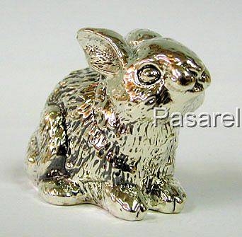 Silver Sitting Rabbit Miniature