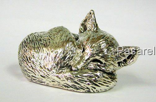 Silver Sleeping Fox Miniature