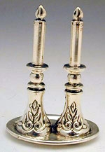 Sterling Silver Candlestick On Plate 