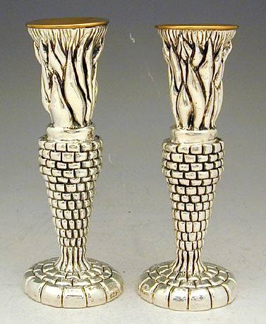 Sterling Silver  Flame Candlesticks