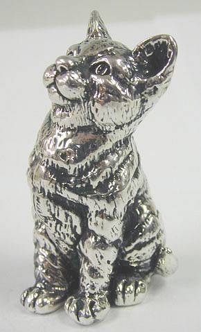 Sterling Silver Sitting Kitten Figurine
