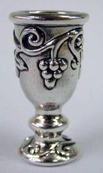 Sterling Silver Kiddush Cup with Leaves 