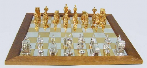 Unique Large Sterling Silver Medical Doctor Chess Set