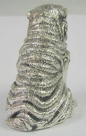 sterling silver Shar-pei Dog figurine 