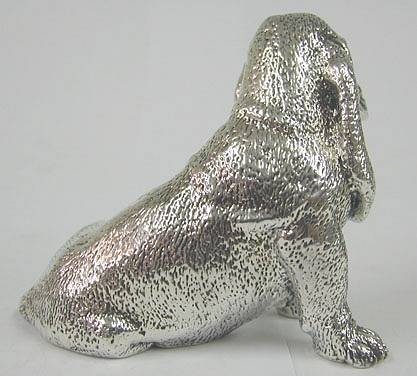 Sterling silver Cocker Spaniel or Basset hound figurine