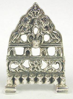 Sterling Silver Hanukia Lions with Holes 