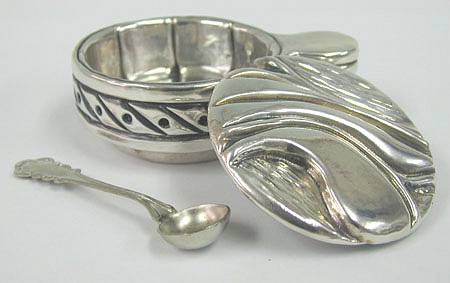 Sterling Silver Leaves Honey Dish