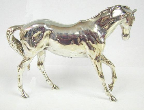 Elegant artisan sterling silver model of a royal horse.
