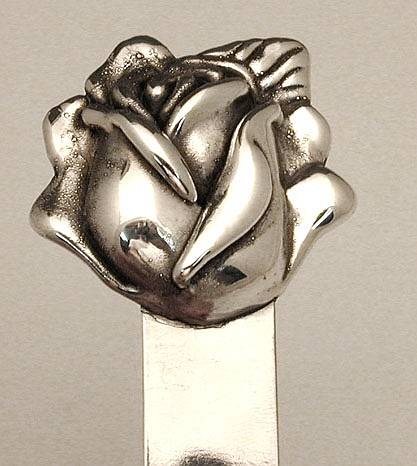 Artisan Sterling Silver Flower Bookmark