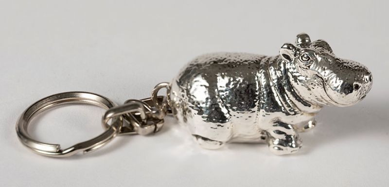 Sterling Silver Hippo Key Chain
