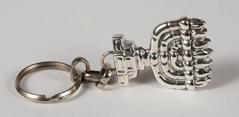 Silver "Menorha" Key Chain