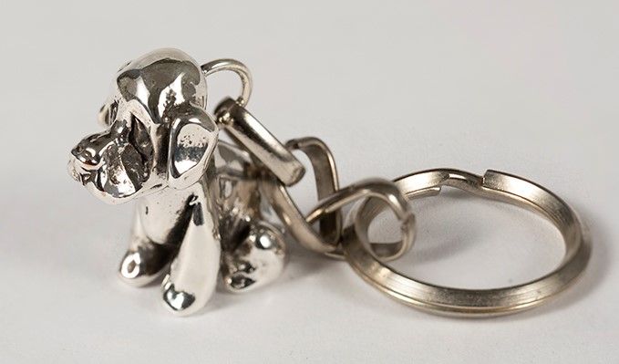 Sterling Silver Puppy Key Chain 